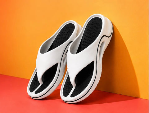 Voolio CloudFlex white Comfort Slides | Lightweight Cushioned Everyday Slippers