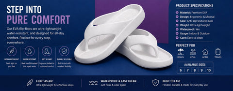 VOOLIO CloudStep Flip Slides – ice grey Edition | Ultra Soft Comfort Slippers | Lightweight Premium Everyday Wear