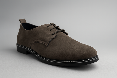 Voolio Classic Taupe Suede Derbies – Effortless Elegance in Every Step