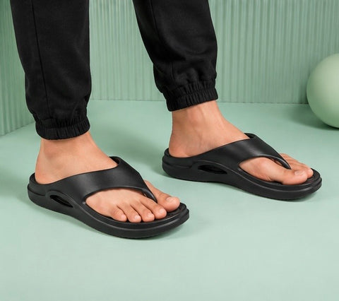 Voolio CloudFlex Comfort Slides | Lightweight Cushioned Everyday Slippers Black&Grey