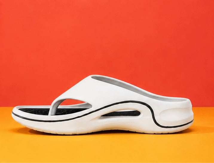 Voolio CloudFlex white Comfort Slides | Lightweight Cushioned Everyday Slippers