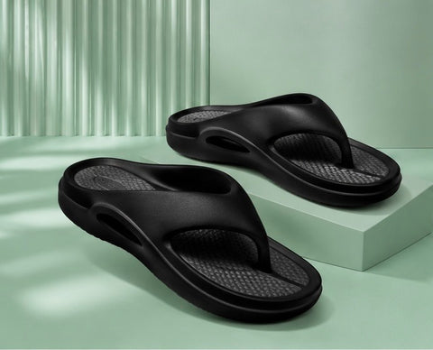 Voolio CloudFlex Comfort Slides | Lightweight Cushioned Everyday Slippers Black&Grey