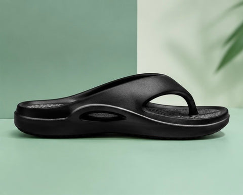 Voolio CloudFlex Comfort Slides | Lightweight Cushioned Everyday Slippers Black&Grey