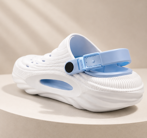 VOOLIO AeroCloud Ultra Comfort EVA Clogs – White Sky Blue