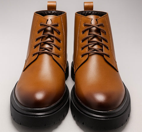 Voolio Signature Tan Leather Boots – Premium Handcrafted Luxury