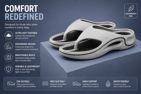 Voolio CloudFlex Comfort Slides unisex | Lightweight Cushioned Everyday Slippers