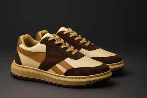 Voolio Heritage Luxe – Tan & Mocha Sneaker