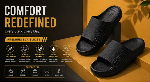 Voolio Men’s Black EVA Comfort Slides