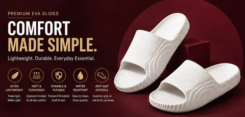 Voolio Men’s White Comfort Slides