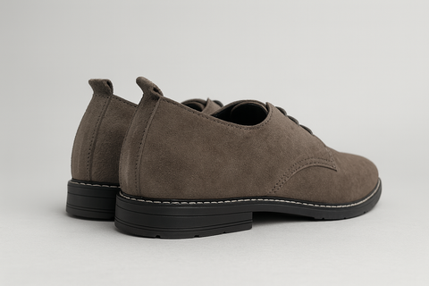 Voolio Classic Taupe Suede Derbies – Effortless Elegance in Every Step