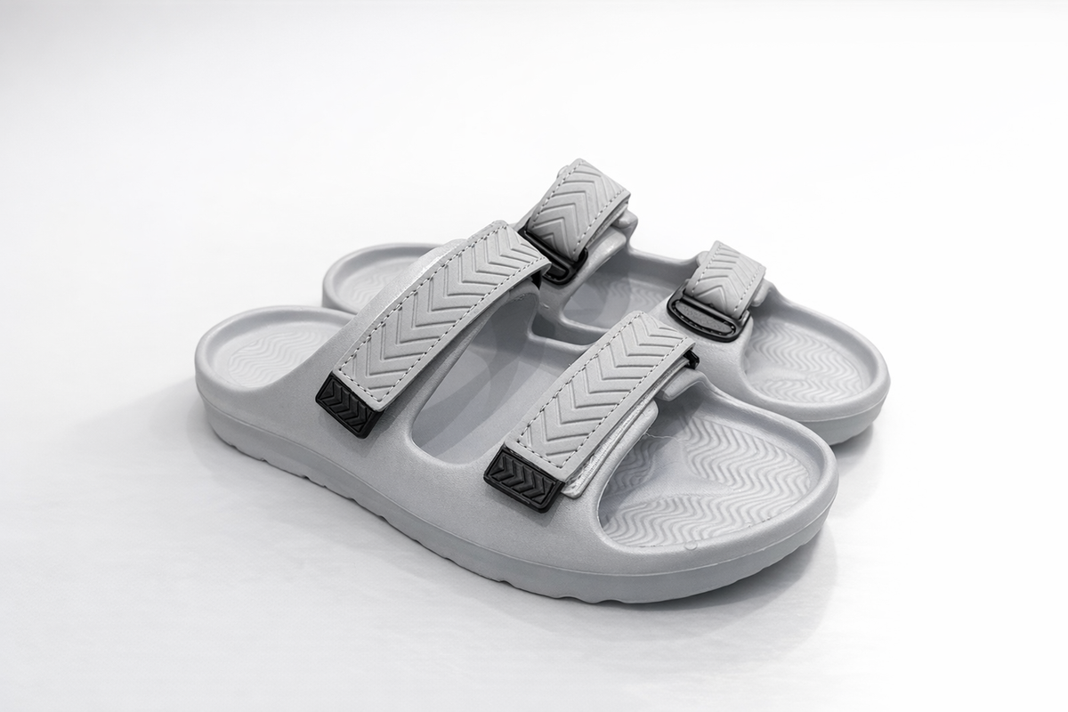 Voolio UrbanGrip Adjustable Slides | Dual-Strap Cushioned Comfort Sandals
