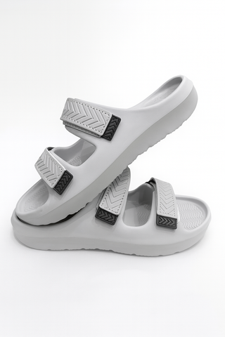 Voolio UrbanGrip Adjustable Slides | Dual-Strap Cushioned Comfort Sandals