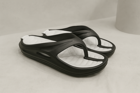 Voolio CloudFlex Comfort Slides | Lightweight Cushioned Everyday Slippers Black&white
