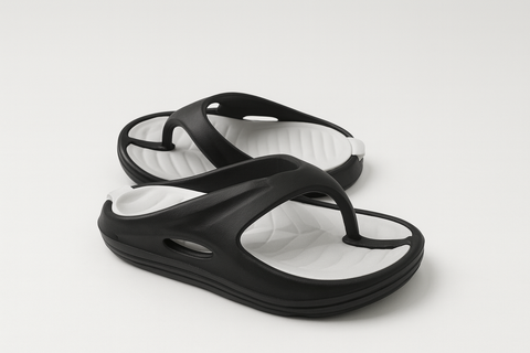Voolio CloudFlex Comfort Slides | Lightweight Cushioned Everyday Slippers Black&white
