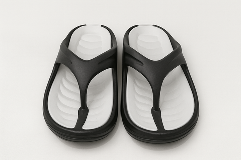 Voolio CloudFlex Comfort Slides | Lightweight Cushioned Everyday Slippers Black&white