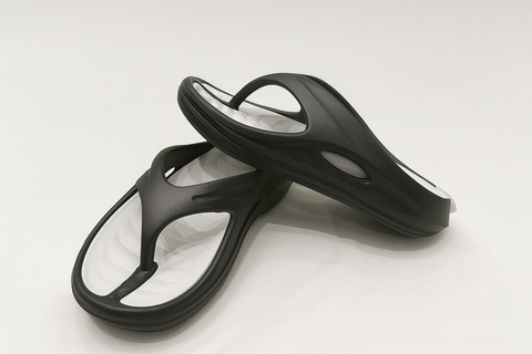 Voolio CloudFlex Comfort Slides | Lightweight Cushioned Everyday Slippers Black&white