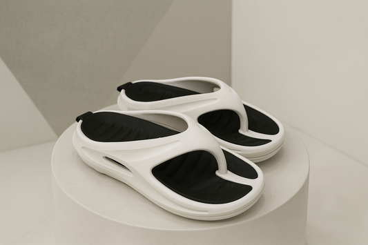 Voolio CloudFlex white Comfort Slides | Lightweight Cushioned Everyday Slippers