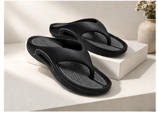 Voolio CloudFlex Comfort Slides | Lightweight Cushioned Everyday Slippers Black&Grey