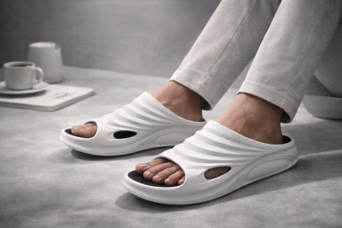 VOOLIO AeroFlow Sculpt Slides – Ultra Soft Premium Comfort Sliders | Lightweight Designer slides unisex