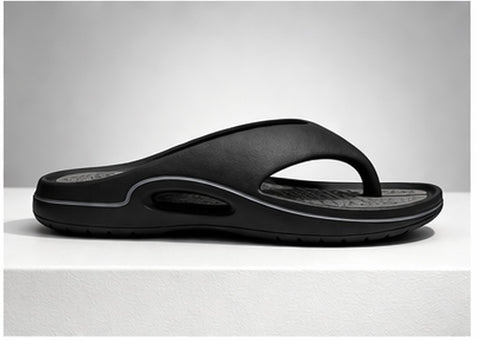 Voolio CloudFlex Comfort Slides | Lightweight Cushioned Everyday Slippers Black&Grey