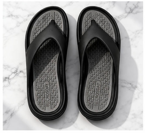 Voolio CloudFlex Comfort Slides | Lightweight Cushioned Everyday Slippers Black&Grey