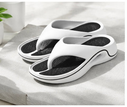 Voolio CloudFlex white Comfort Slides | Lightweight Cushioned Everyday Slippers