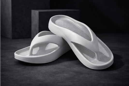 VOOLIO CloudStep Flip Slides – ice grey Edition | Ultra Soft Comfort Slippers | Lightweight Premium Everyday Wear