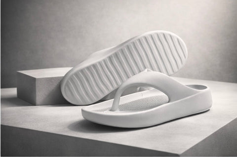 VOOLIO CloudStep Flip Slides – ice grey Edition | Ultra Soft Comfort Slippers | Lightweight Premium Everyday Wear