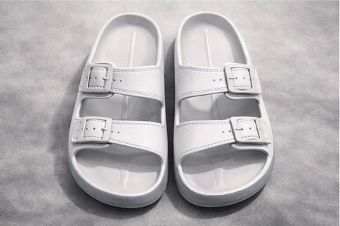 Voolio UrbanGrip Adjustable Slides | Dual-Strap Cushioned Comfort Sandals