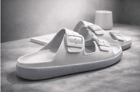Voolio UrbanGrip Adjustable Slides | Dual-Strap Cushioned Comfort Sandals