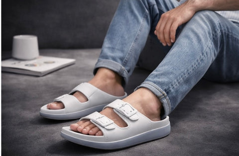 Voolio UrbanGrip Adjustable Slides | Dual-Strap Cushioned Comfort Sandals