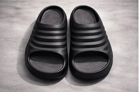 VOOLIO AeroFlow Sculpt Slides – Black Edition | Ultra Soft Luxury Comfort Sliders | Lightweight Designer Slides