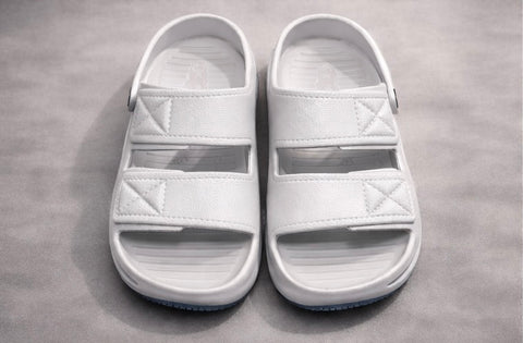 VOOLIO Urban Glide Slides – Ice Grey Edition | Ultra Comfort Premium Sandals with Back Strap | Lightweight Luxury Wear unisex