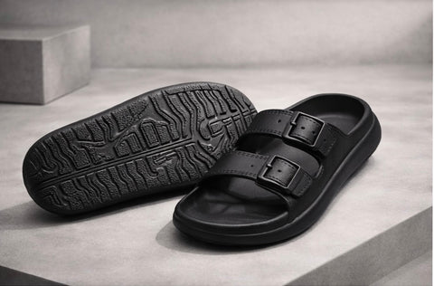 VOOLIO Signature Dual Buckle Slides – Ultra Comfort Luxury Sandals for Men & Women