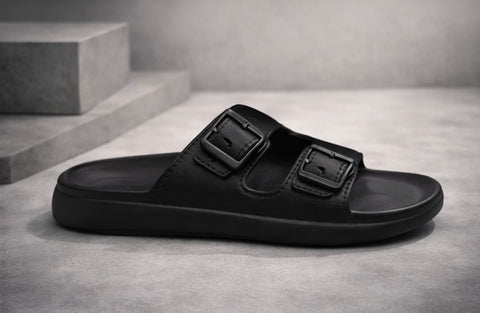 VOOLIO Signature Dual Buckle Slides – Ultra Comfort Luxury Sandals for Men & Women