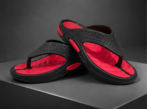 Voolio Men’s Black & Red Comfort Flip Flops