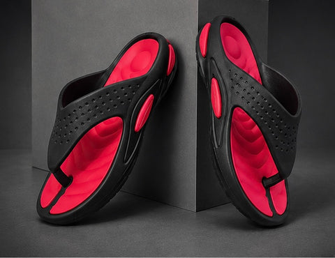 Voolio Men’s Black & Red Comfort Flip Flops